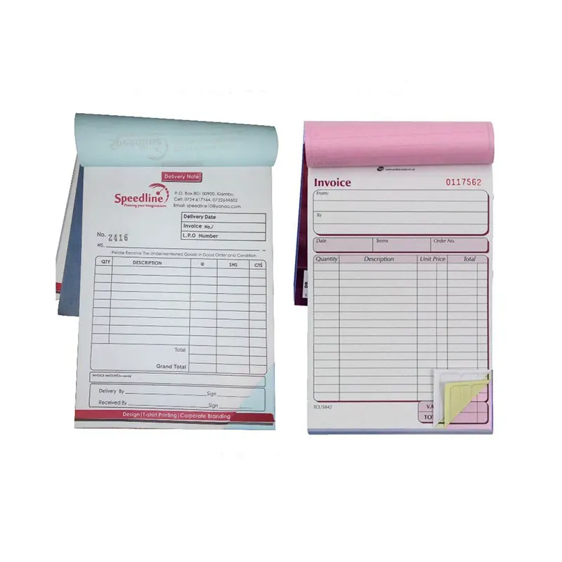 Carbonless NCR 2 3 4 5 6 Ply Delivery Receipt Invoice Ticket Medical Form Packing List Purchase Order Document Copy Record Book