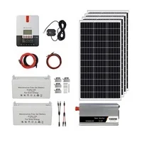Неэлектрифицированная Солнечная энергия комплект свинцово-кислотные 12V 100Ah 400 Вт моно панели солнечных батарей 30A MPPT Контроллер заряда для фотоэлектрических систем 2KW инвертор немодулированного синусоидального сигнала