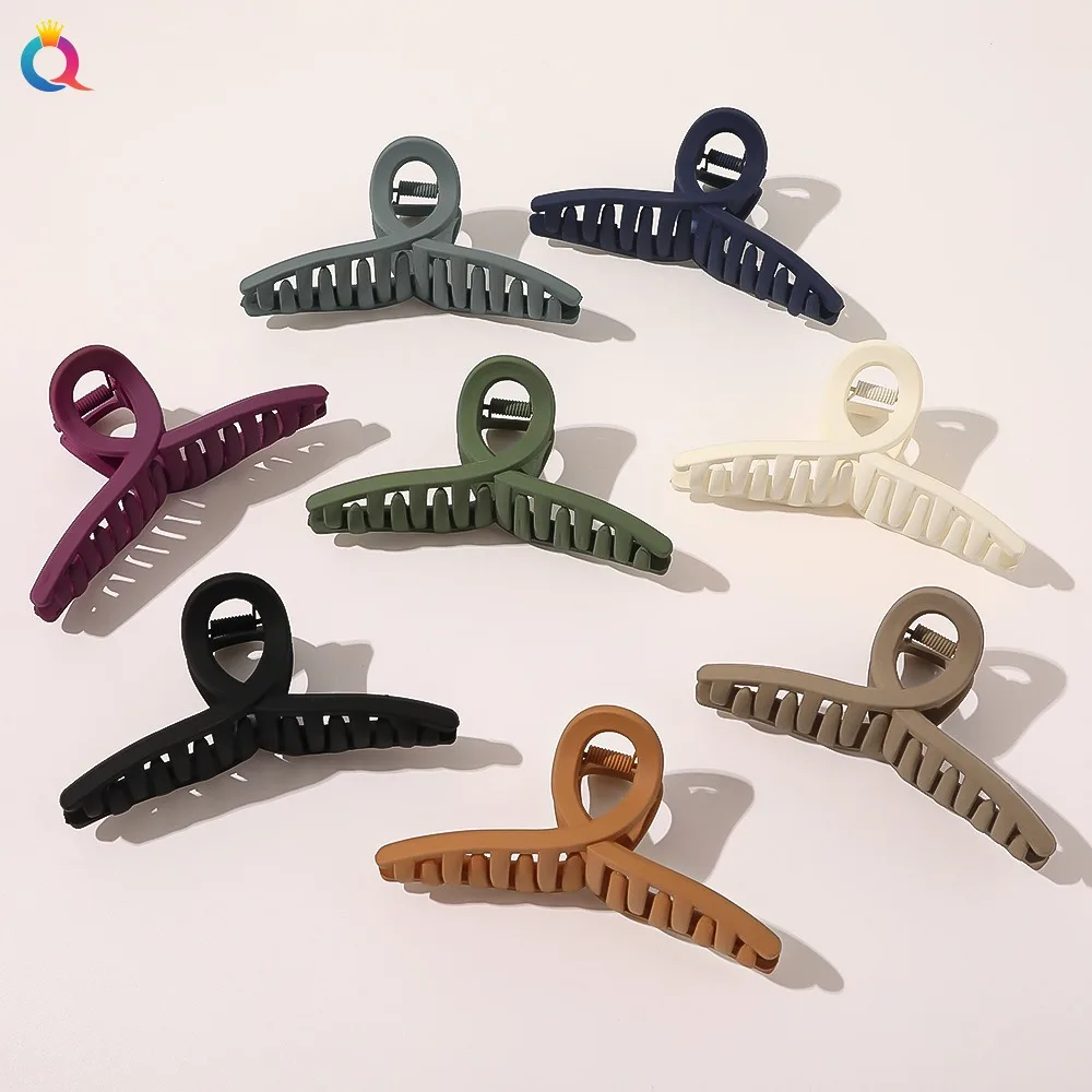 QIYUE Simple Fashion Big Hair Claw  High Quality Frosted Hair Claw clips Durable Colorful Hair Claw Wholesale