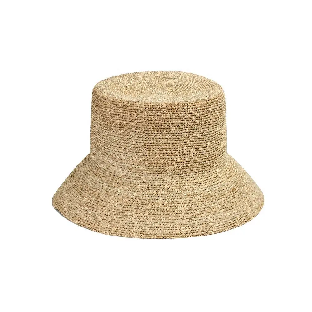 Luxury  Ribbon Chapeau Crochet Raffia Beach Ladies Wide Brim Summer Straw Hat