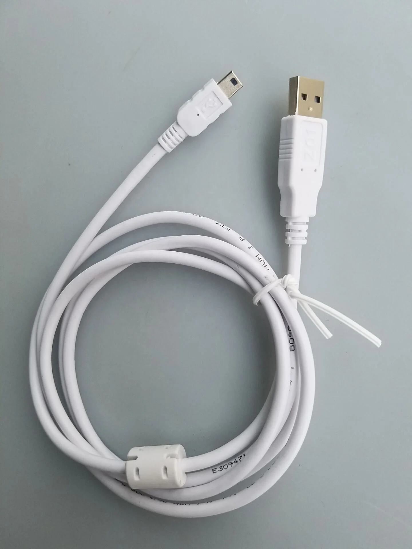 USB 2.0 A type Male to mini USB 5P B Male cable assembly, with ferrite core,with individual PE bag