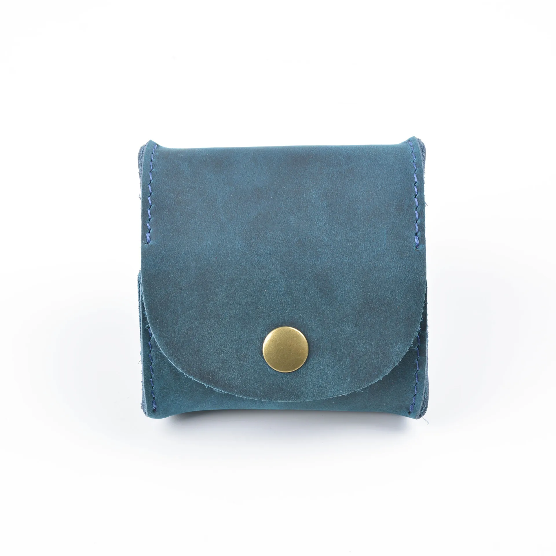 Beautiful Textured Simple Grade Crazy Horse Leather Coin Purse Durable Cute Mini Change Purse Top Grain Leather Hand Made Custom