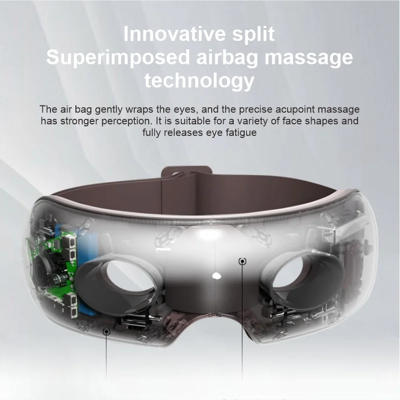 Новая Расслабляющая светодиодная визуальная профессиональная ионная 3D-маска Rohs с вибрацией Bluetooth музыкальным массажером для глаз