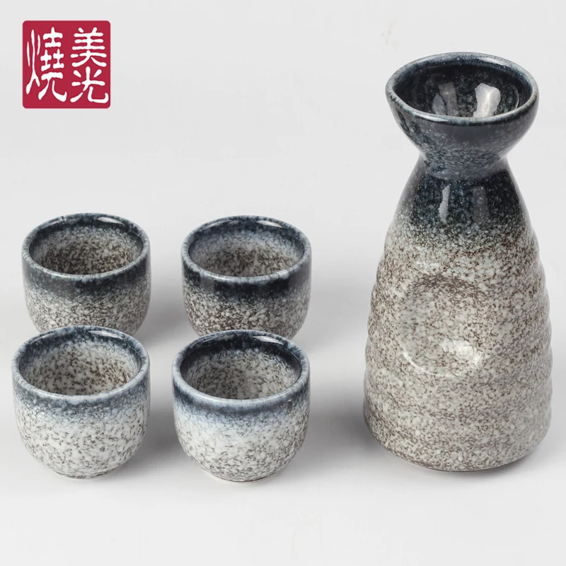 Hand-printed stoneware Japanese ceramic chinaware&sake set sake pot sake cup