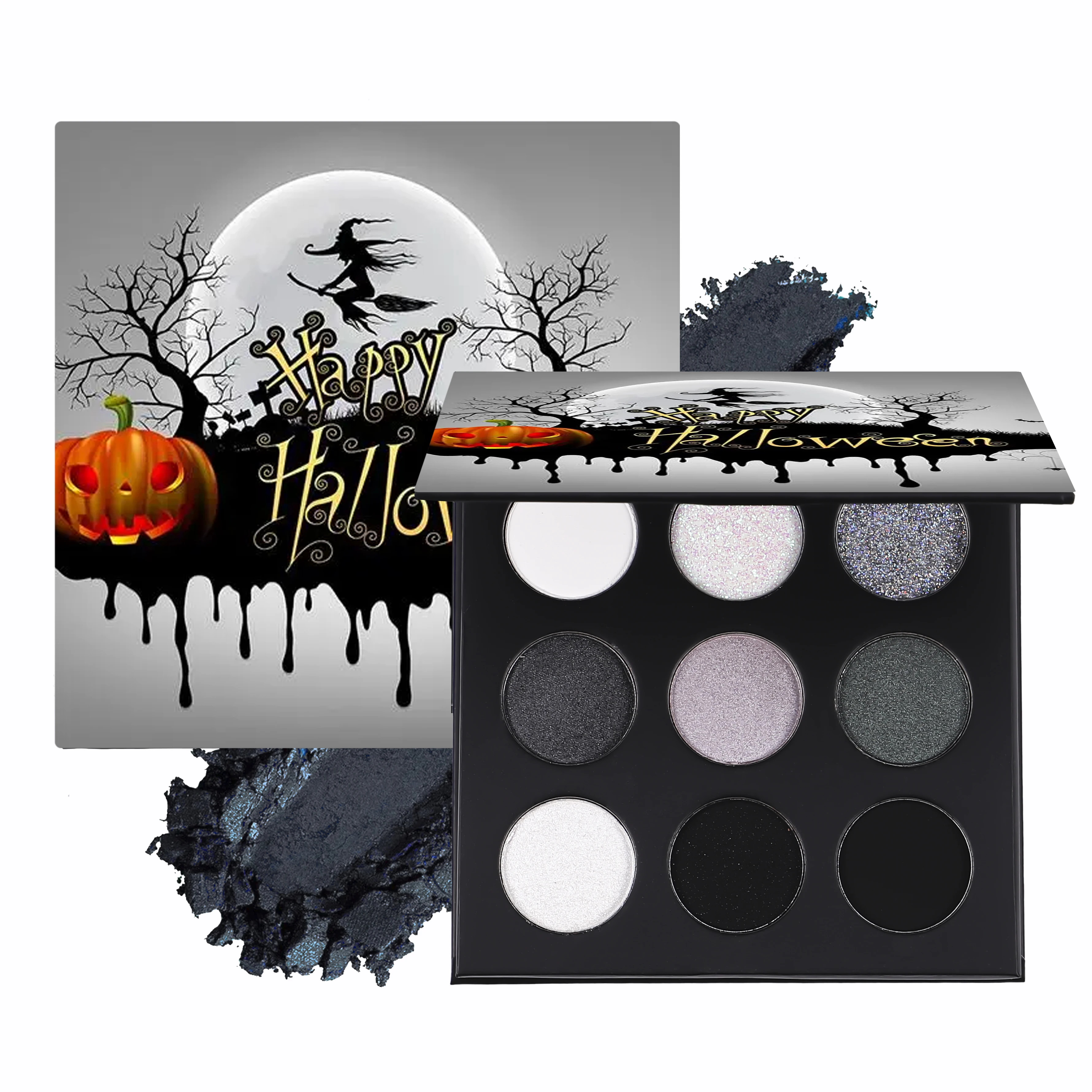 Halloween Makeup Custom Logo 9 Colors Eye Shadow Palette Vegan Eye Shadow High Pigment Halloween Eyeshadow Palette