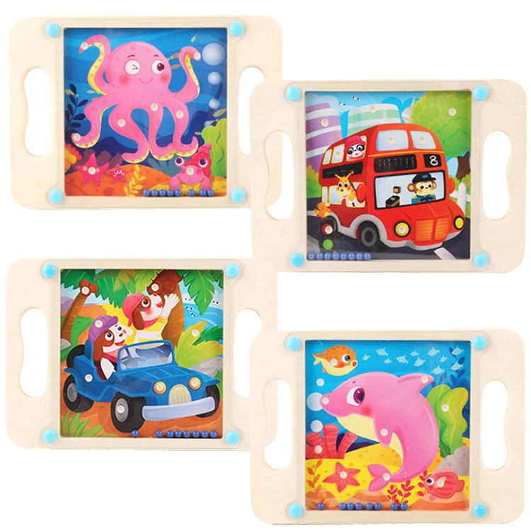 Factory direct sale kids balanced bead wooden toy games