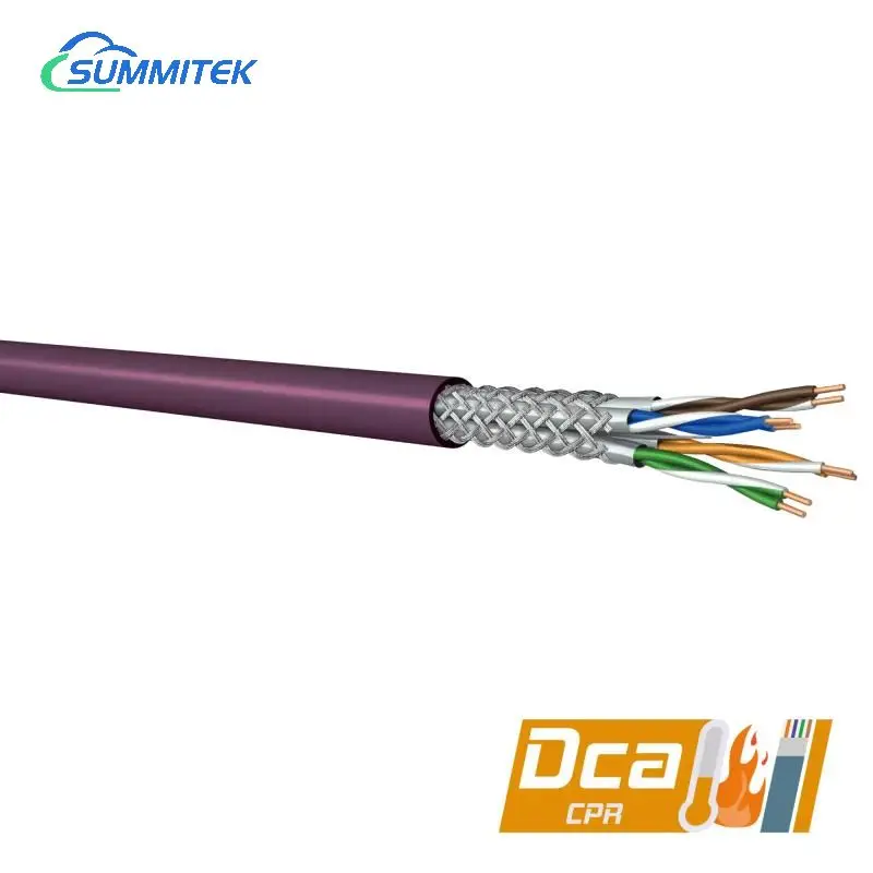 Indoor S/FTP SFTP CAT7 Lan Cable 23AWG 0.57mm Solid Copper OEM Category7 Double Shielded PVC CM CMR 4p twist pair 305m 1000ft