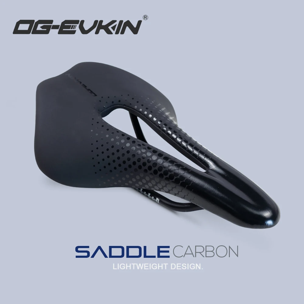 OG-EVKIN Carbon Bicycle Saddle 7x7mm Round Rails Mountain Road Bike EVA Bicycle Seat MTB Ultralight Carbon Road Frame