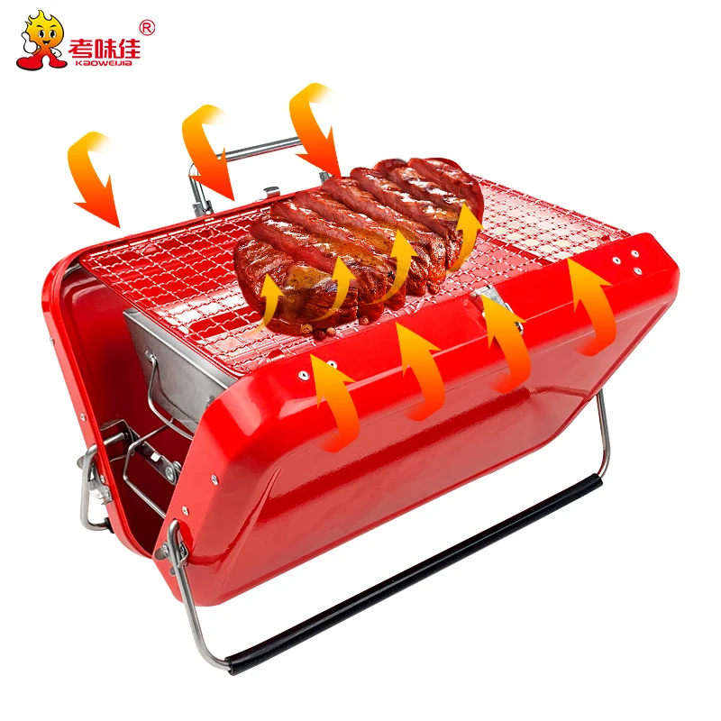 New Suitcase Design Camping Grills Outdoor Portable Folding Stainless Steel Charcoal BBQ Grill
