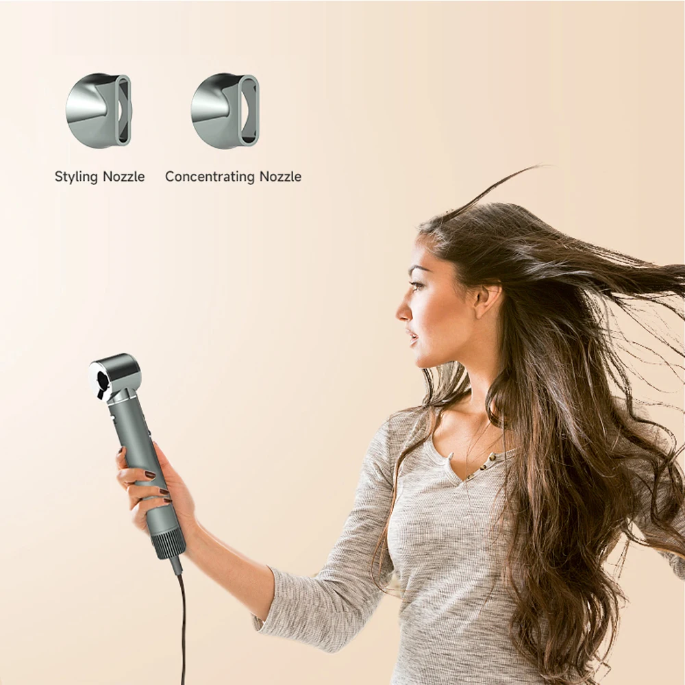 7 in 1 Air Hair Styling Tools Wrap 110000 RPM Ionic Hair Dryer Curlers, Round Blow Dryer Brush, Hair Straightener Brush,Nozzle