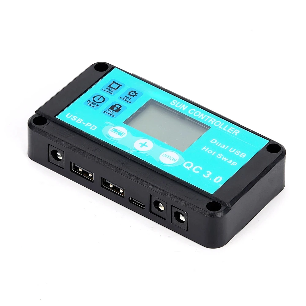 MPPT Solar Charge Controller 10-100A 12V/24V Multiple Protection Solar Regulator LCD Screen Fast Charging 3.0 Battery Charger