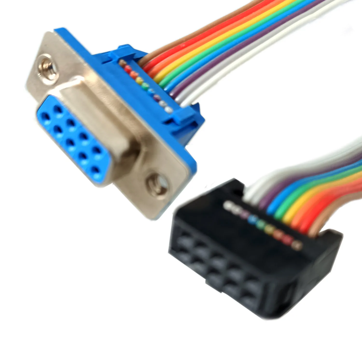 9pin D-sub TO 10p Flat Ribbon Cable with IDC 10P Pin Header 2*5P DB9 Crimping Extender for 10 Pin Header