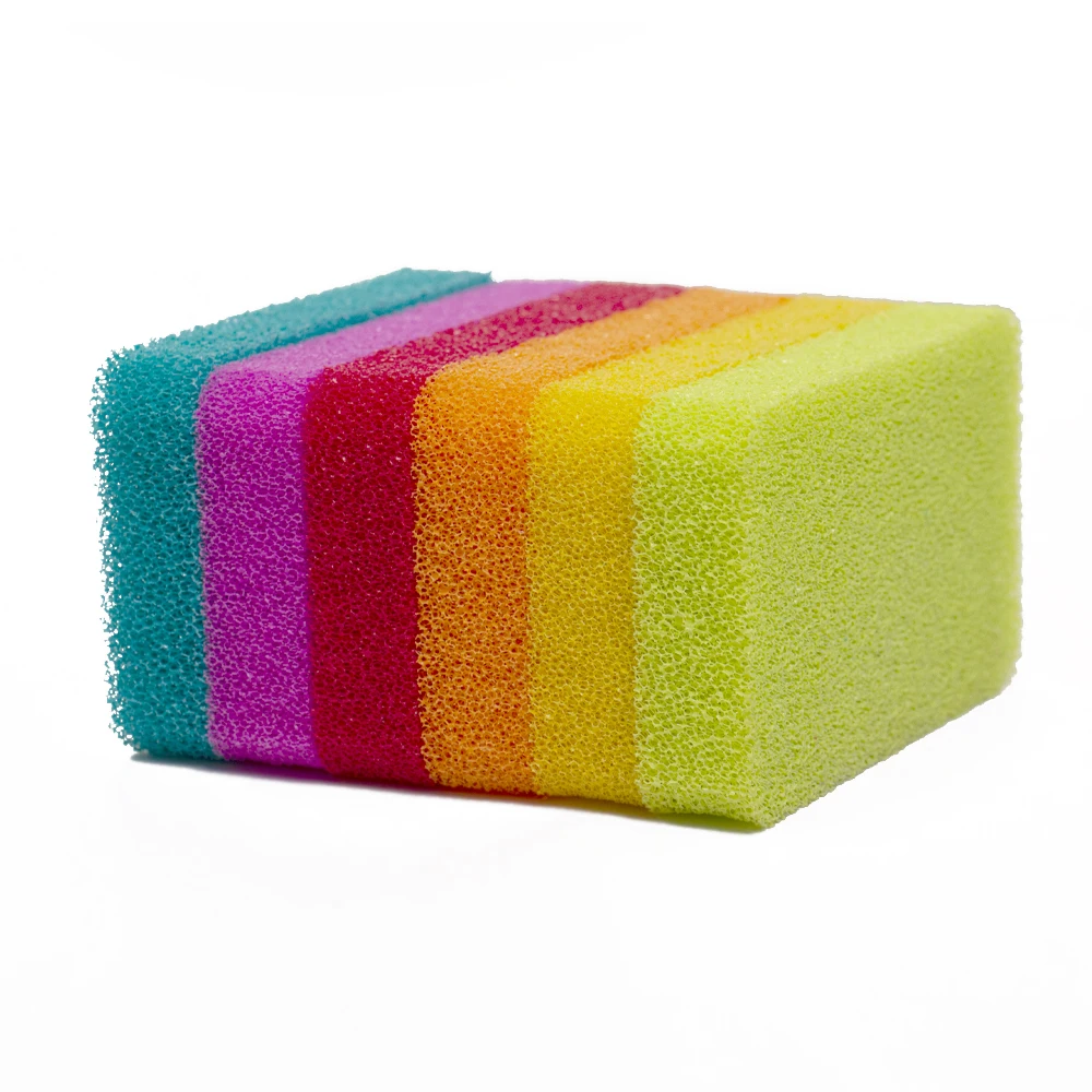 Multi colored 6pcs Set Silicone Sponge cleaning pad for kitchen cleaning