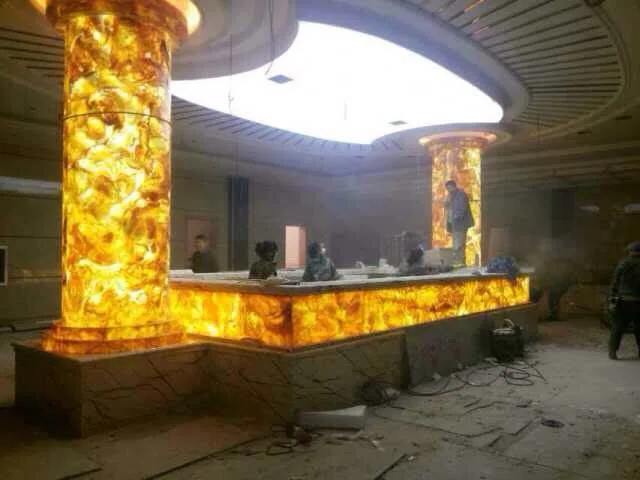 Translucent artificial onyx marble sheet luxury backlit stone slab for countertop