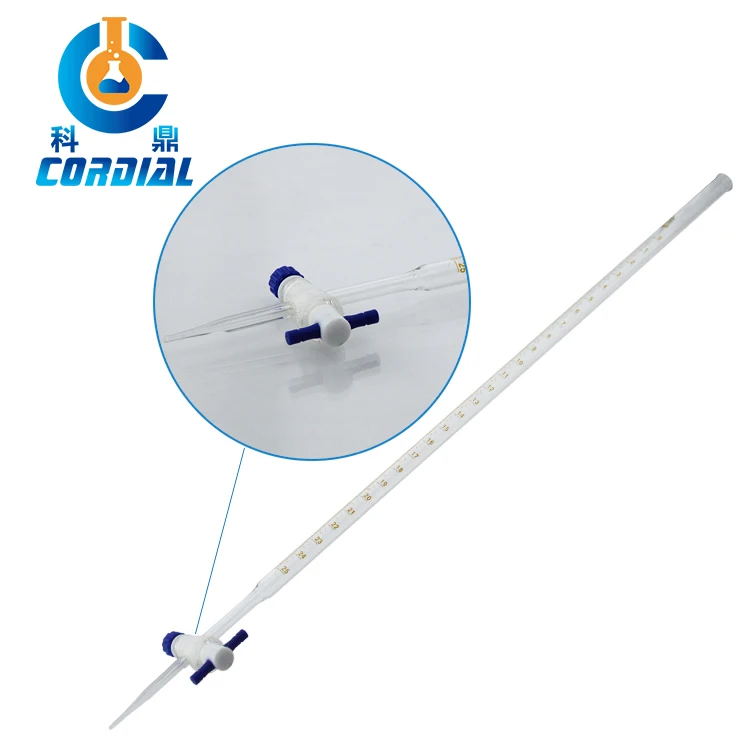 CORDIAL  1642TF Glass Burette Set With PTFE Stopcock