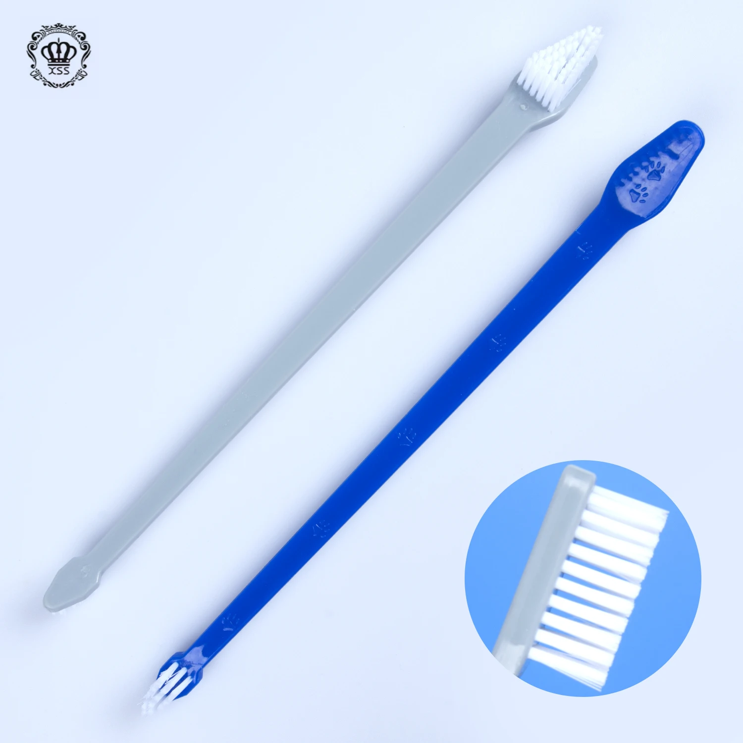 XiBrush Tiktok лидер продаж зубная щетка с двумя головками для собак кошек домашних животных зубов нейлоновая двусторонняя