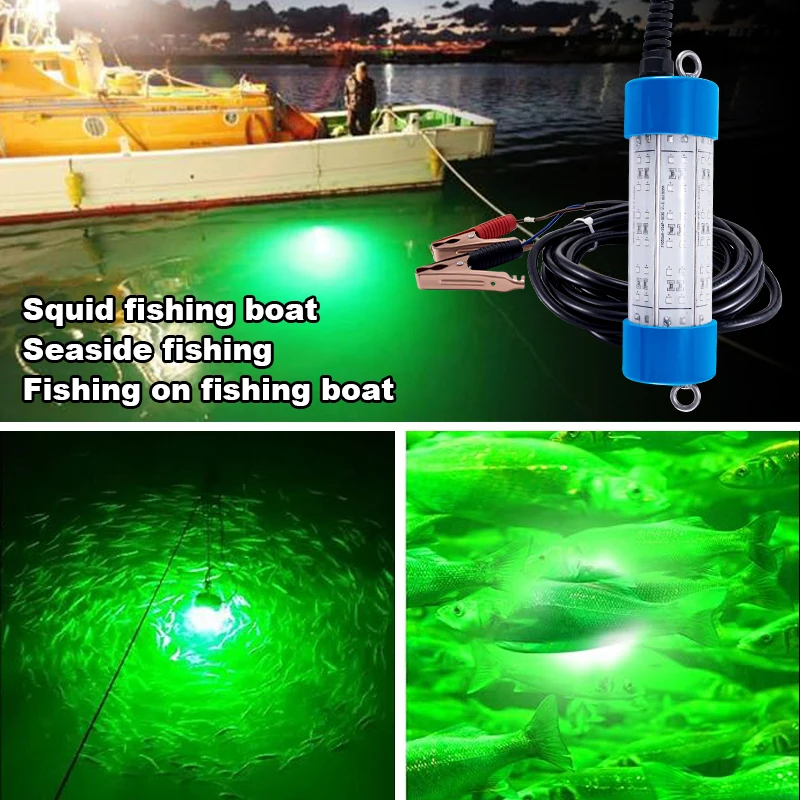 Squid boat fishing light 60w 12V IP68 farmed salmon with dimmer catching salmon large fish underwater led fishing lamp