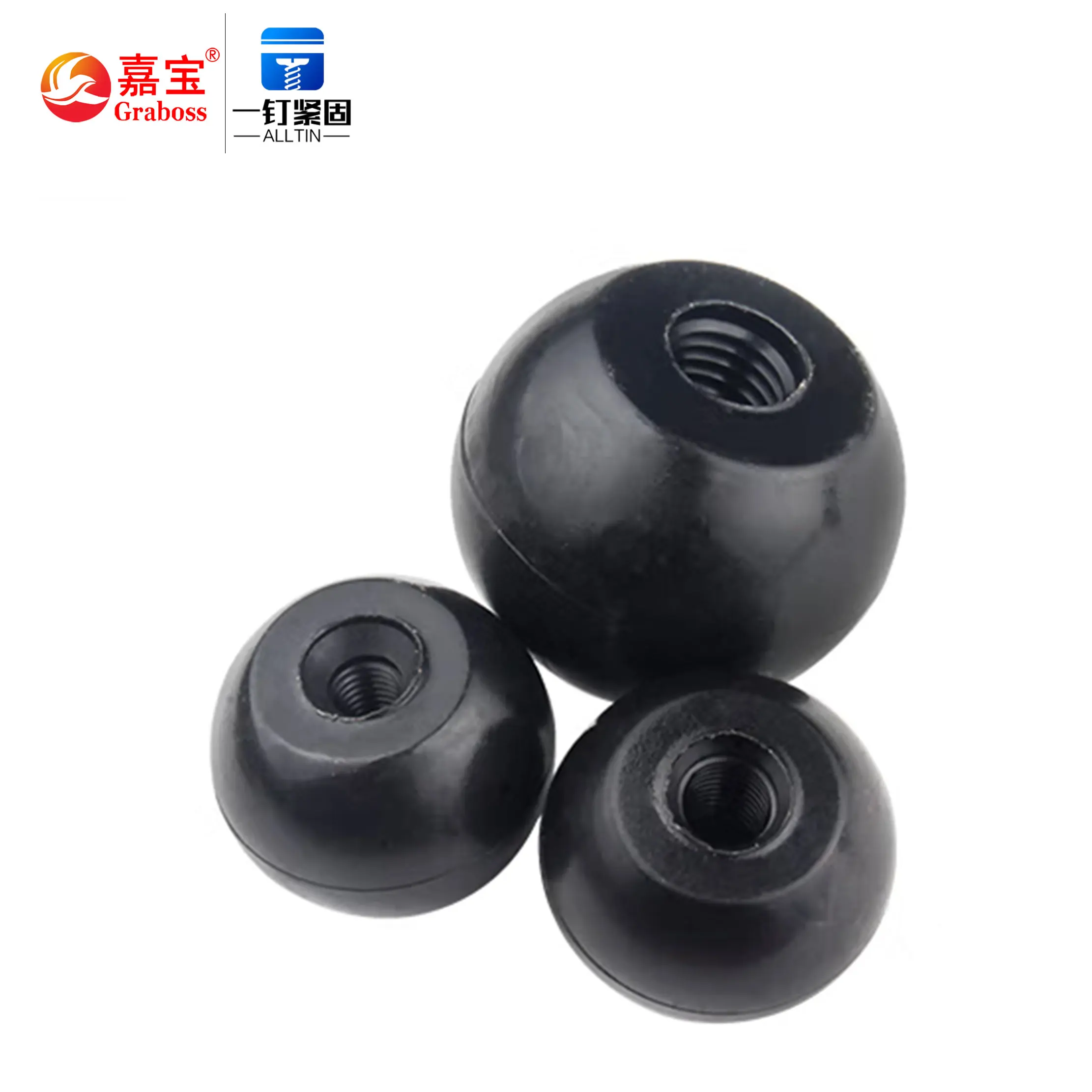 High quality revolving plastic bakelite ball knob furniture handle nut M6-M12 machine pulls and turns the nut by hand