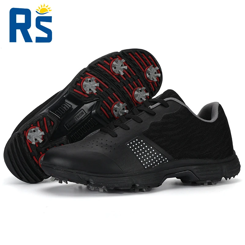 Wholesale Nylon Squares Number 1 Ecoc Leather Spike Mens Custom Golf Shoes Men Waterproof Kid