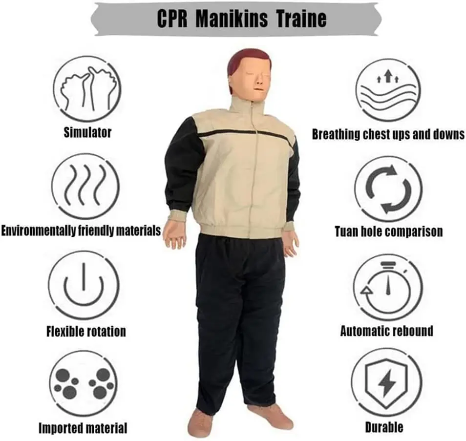 Медицинская модель человеческого тела половина CPR тренировочная (мужской) cpr манекен тренировочный надувной