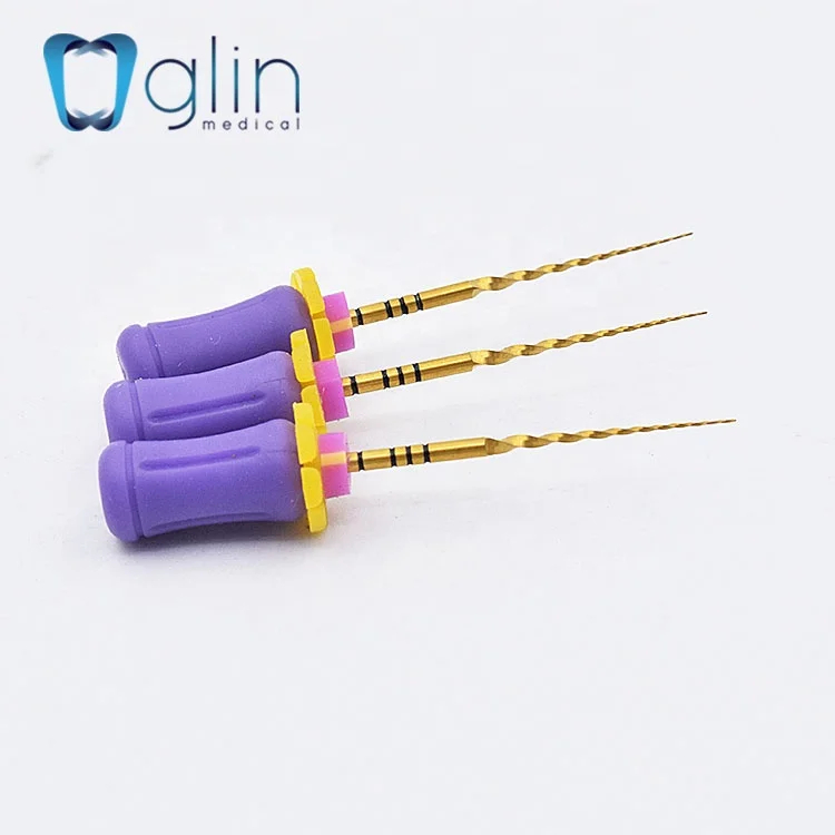 Блеск стоматологические супер золотые файлы для активации тепла Niti ручного использования 25 мм S1 Pro конические ручные Эндо