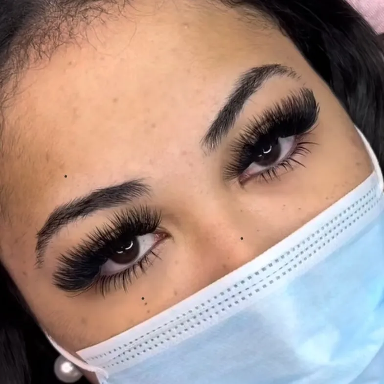 BY premium cashmere velvet black volume lashes tray wholesale 0.02-0.08 mink individual russian volume fans eyelash extensions