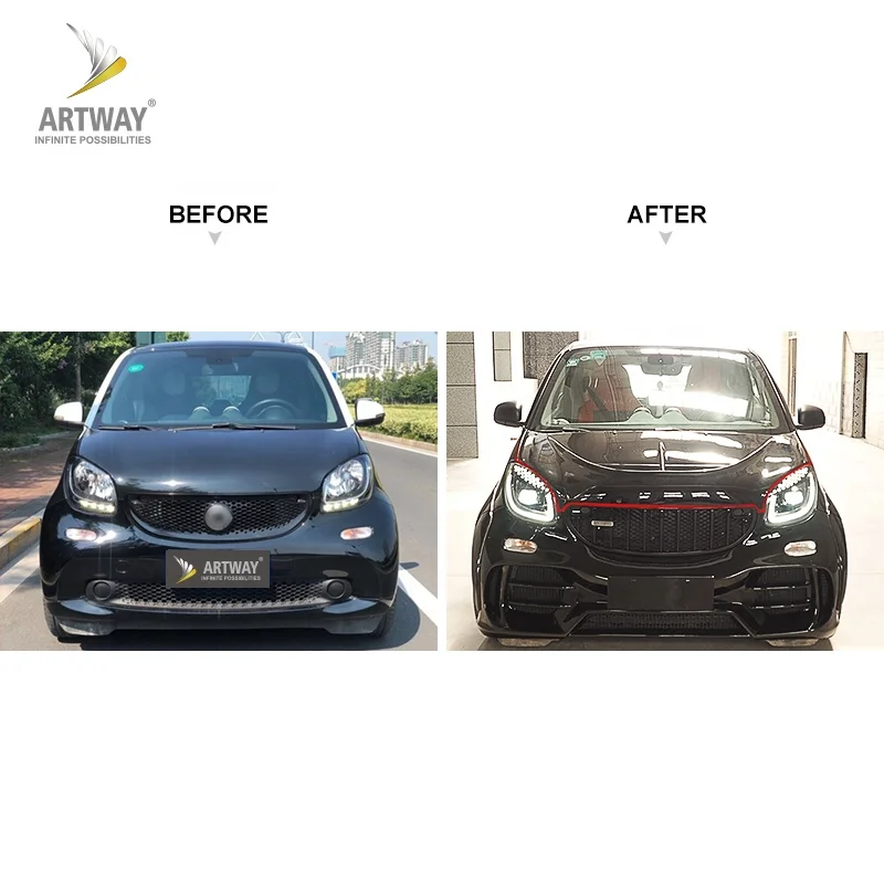 High quality JEdi style hood auto machine cover for Benz Smart Fortwo W453 2015-2019 bonnet