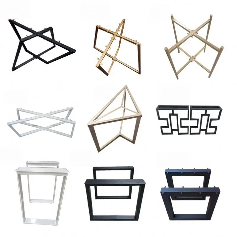 WEKIS Bespoke Office Table Frame Black Gold Metal Cast Iron Industrial Steel Restaurant Brass Desk Dining Table Base Legs
