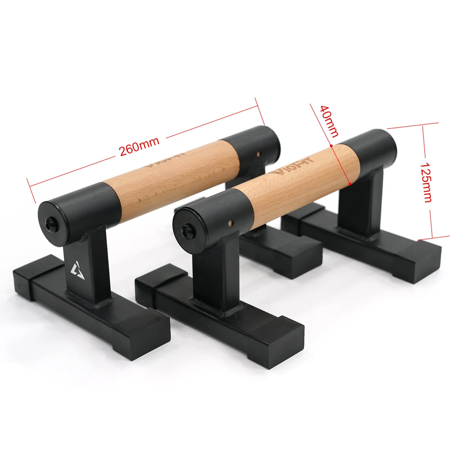 VIGFIT Push Up Bar Wood Parallettes Bars Push Up Stand With Solid Wood with Sturdy Metal Bracket