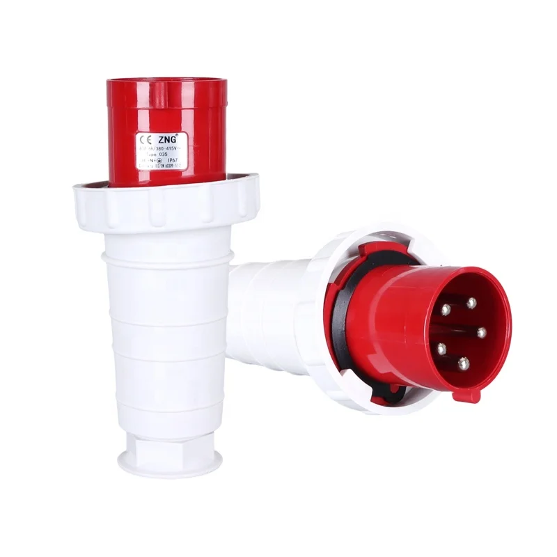 ZNG-035 IP67 Waterproof 380V/415V Industrial Plug And Socket 5 Pin 63A