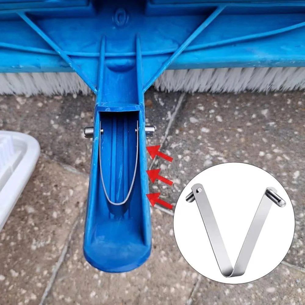 Stainless Steel Universal V Clip Fit for Swimming Pool and Spa Skimmer Net Brush and Poles