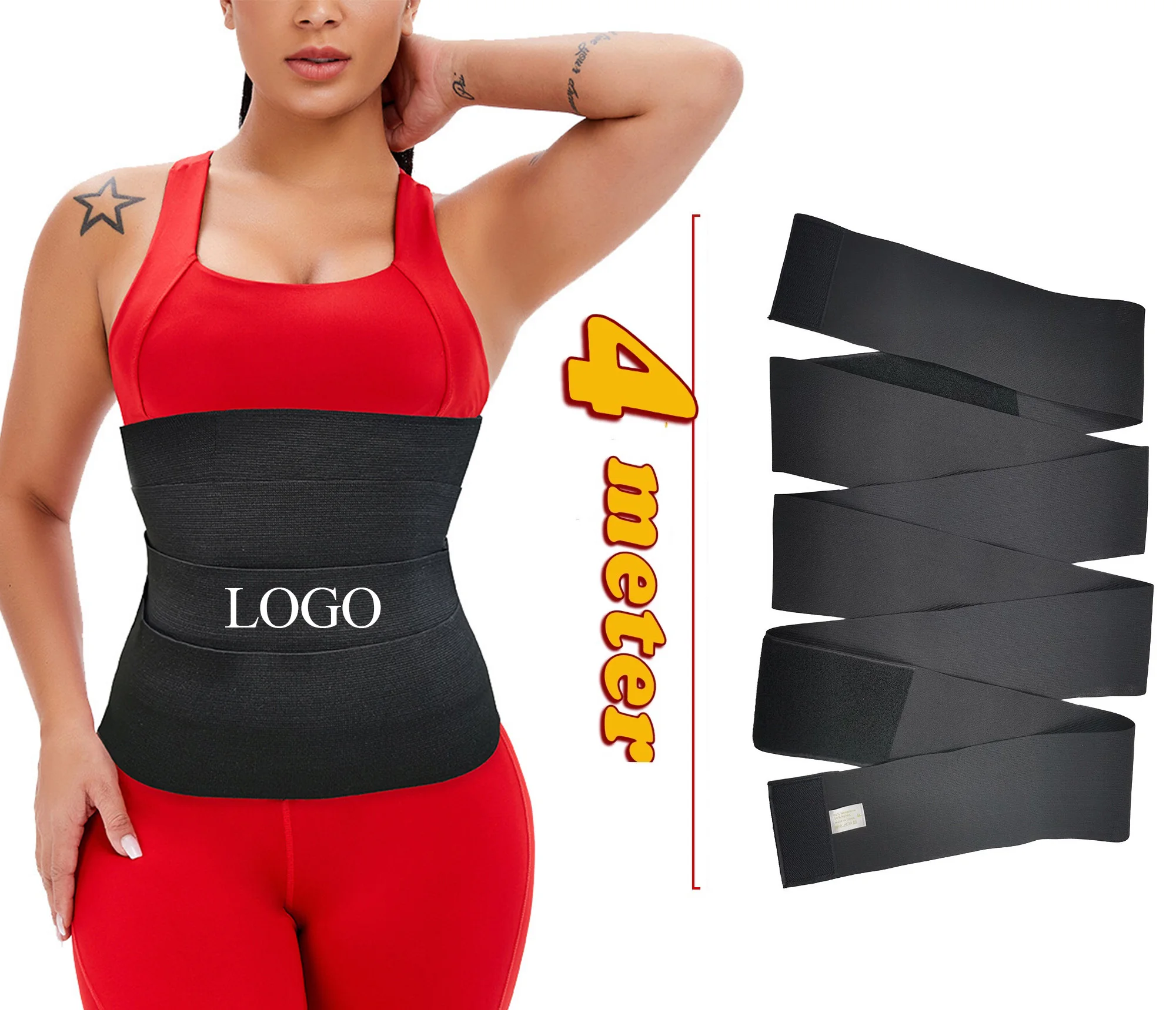  Wholesale Women Body Shapers Slim Belt Tummy Wrap belt Control Shapewear Sweat Neoprene Waist Trainer 4 meters Ace