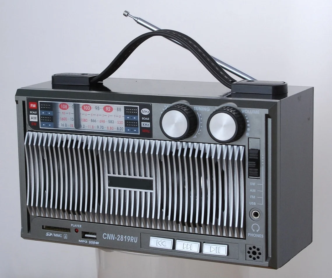 Multiband Manufacture Classic Design Rechargeable Wooden Home Rechargeable Speaker Radios Retro Radio