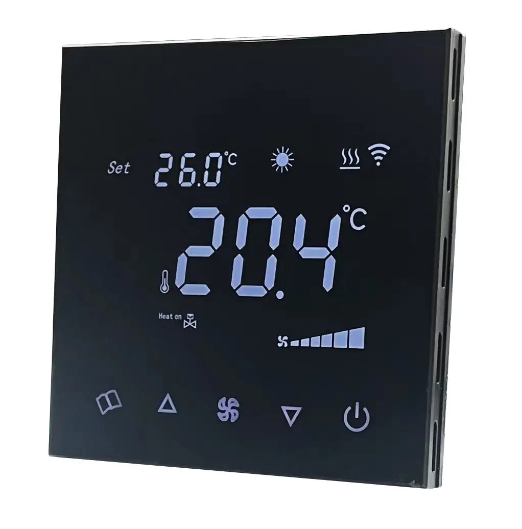 U8-wifi-YH1 touch screen tuya fan coil + water floor heating 2 in 1 integrated room thermostat with signal linkage