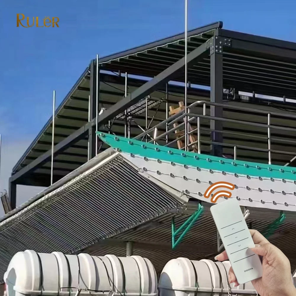 2021 hot sale Outdoor Aluminium Alloy Waterproof Electric Retractable Roof Awning for Cruise ship