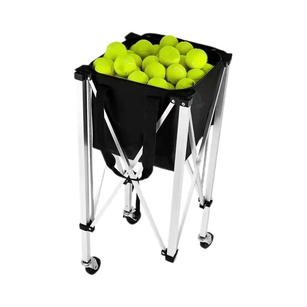 Lower Price High Quality Tennis Ball Cart Tennis Ball Hopper Basket Trolley Wheeled Baseball Tennis Ball Caddy