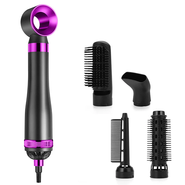 Multifunctional negative ion one-step electric hair dryer Curling straightener tool 5 in 1 hot air brush