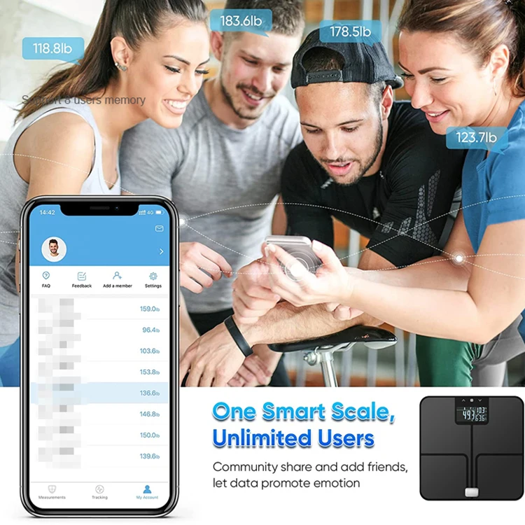 Wholesale High Accuracy Large Display Digital Bathroom Fitness Smart Body Fat Scale