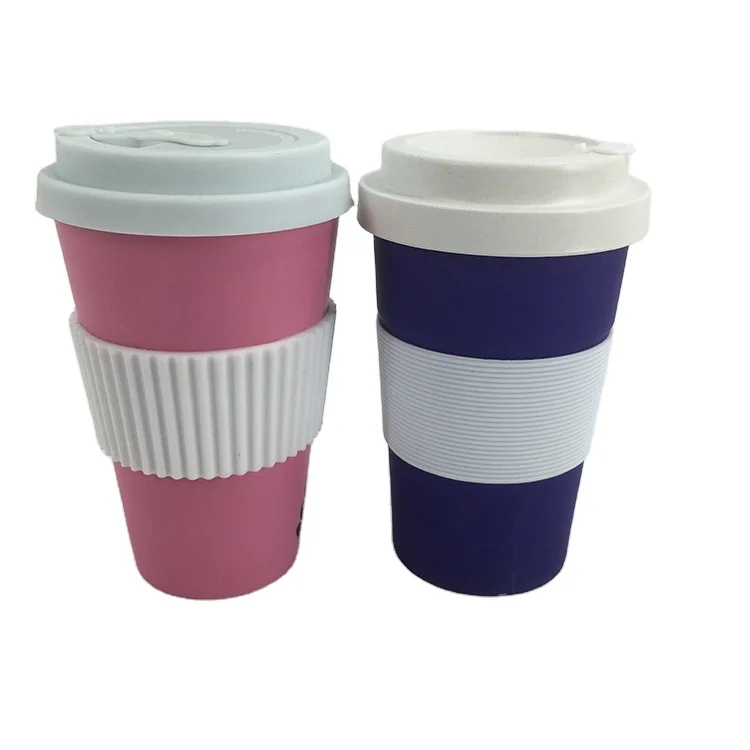 Wholesale hot sell biodegradable reusable eco-friendly bamboo fiber mug takeaway coffee cup
