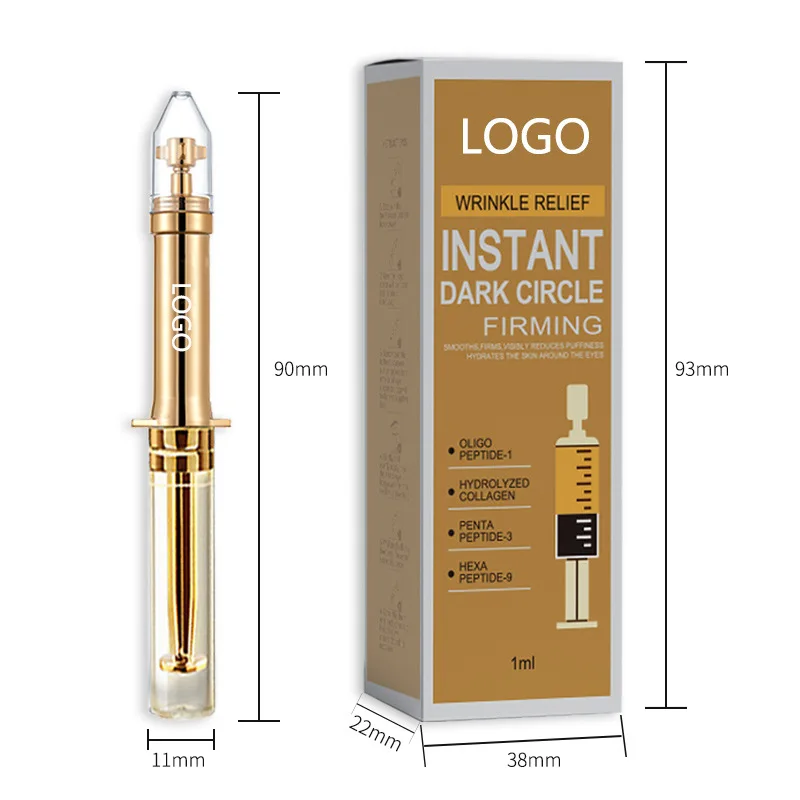 Skin care for dark circles fade fine lines lifting and tightening amber glass needle type push tube bag remover eye cream