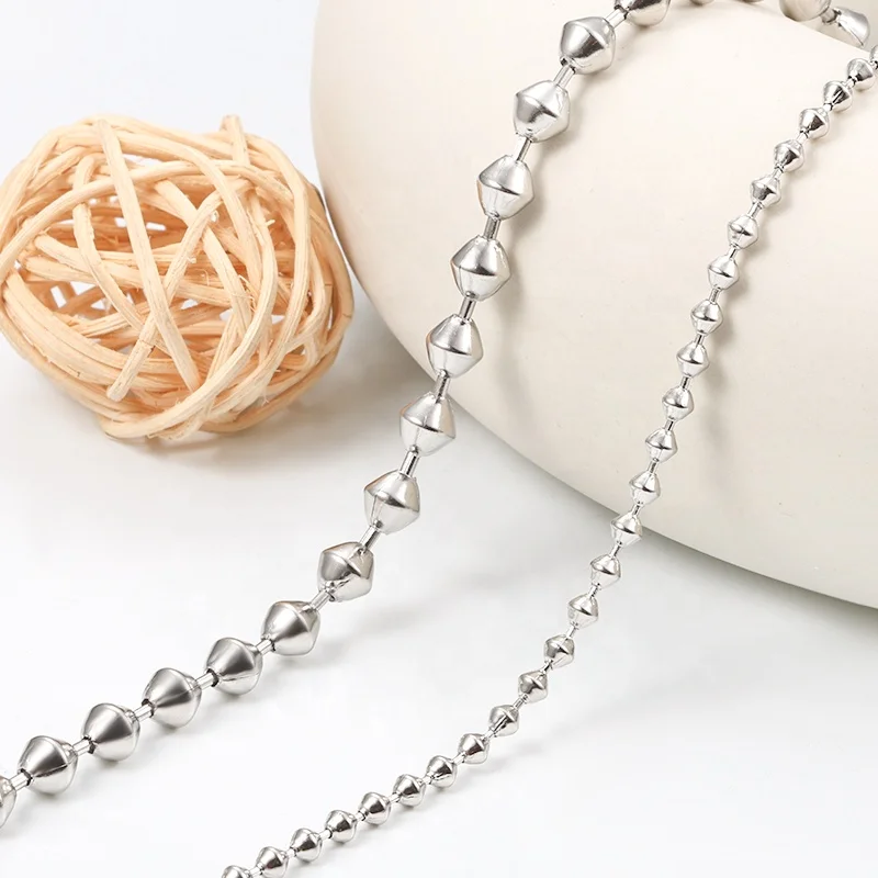 High Quality New Trend Stainless Steel Cone & Taper Beads Shape Chain For Women & Men Classic Titanium Accessories And Findings