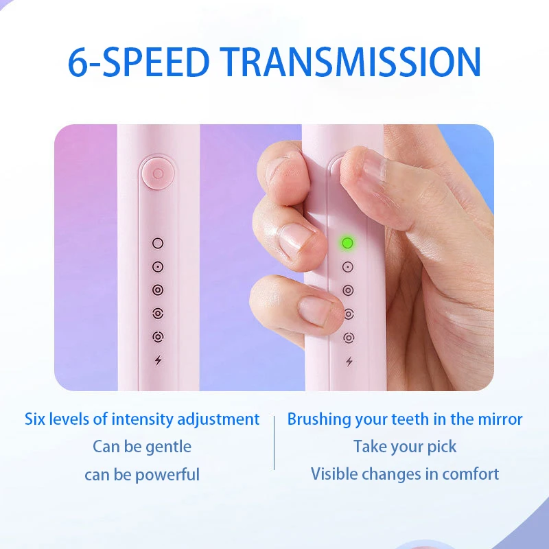 Electric Toothbrushes Smart Sonic Whitening Soft Brush Rechargeable 6 Modes 4 Heads Electric Toothbrushes