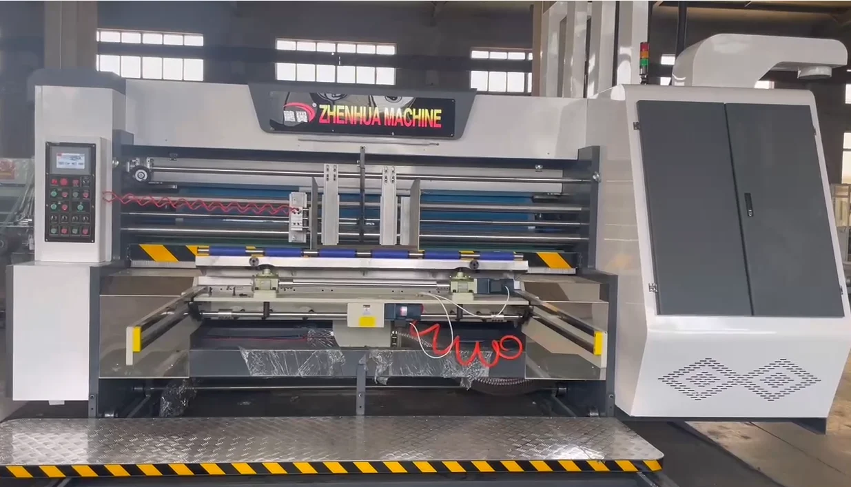 Box Printing, Slotting and Die Cutting Machine High Speed Corrugated Cardboard Fully Automatic Flexo Rotary Die Slotter 2 Colors