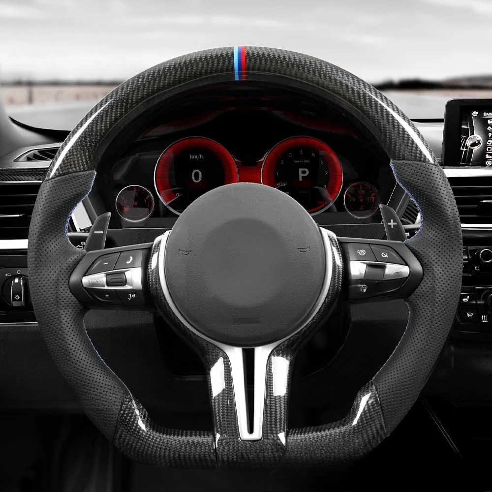Auto-y Car Accessories Carbon Fibre Lenkrad M Sport Performance Carbon Fiber Steering Wheel for BMW E46 M3 E39 E38 E83 2001-05