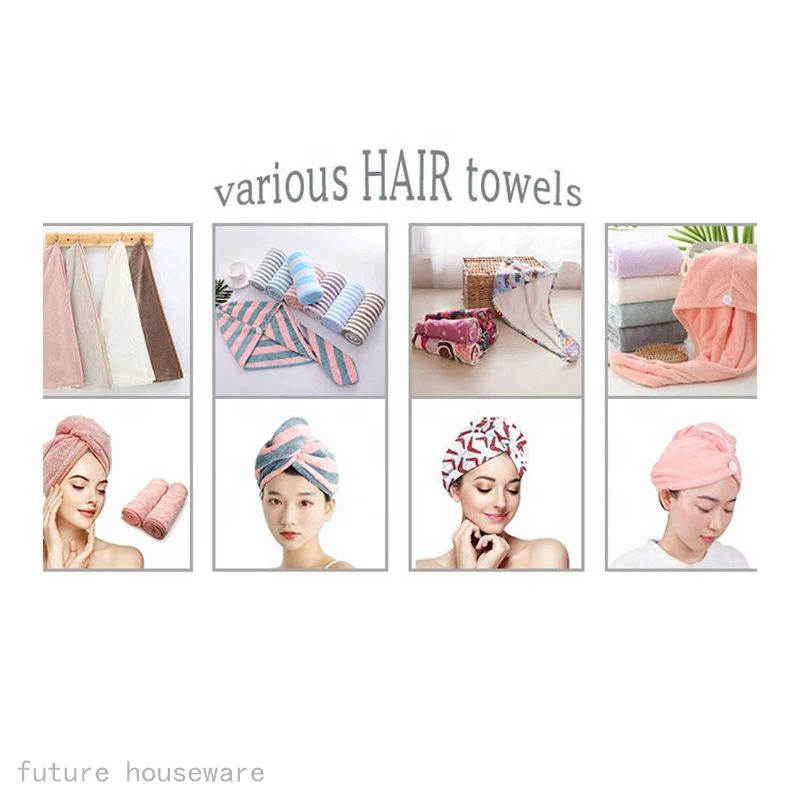 Micro Fiber Head Hair Wraps Fast Dry Wrap Turban Women Hair Drying Towel