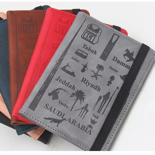 Embossed logo customizable passport holder Middle East travel building ticket holder anti-magnetic RFID solid  passport souvenir