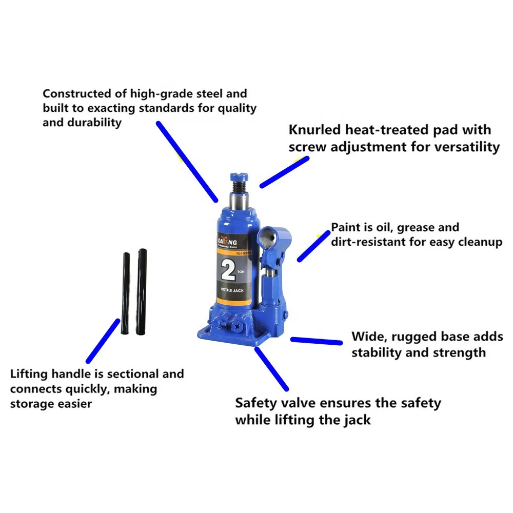 2Ton Hot Sale High Quality Hydraulic Bottle jack with Safety Valve With CE GS Certificate