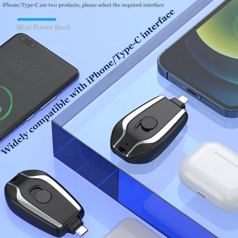 Cute Finger Emergency External battery 1500 mAh Mini Keychain Charger Pod power source portable 1200mAh Power Bank for iphone