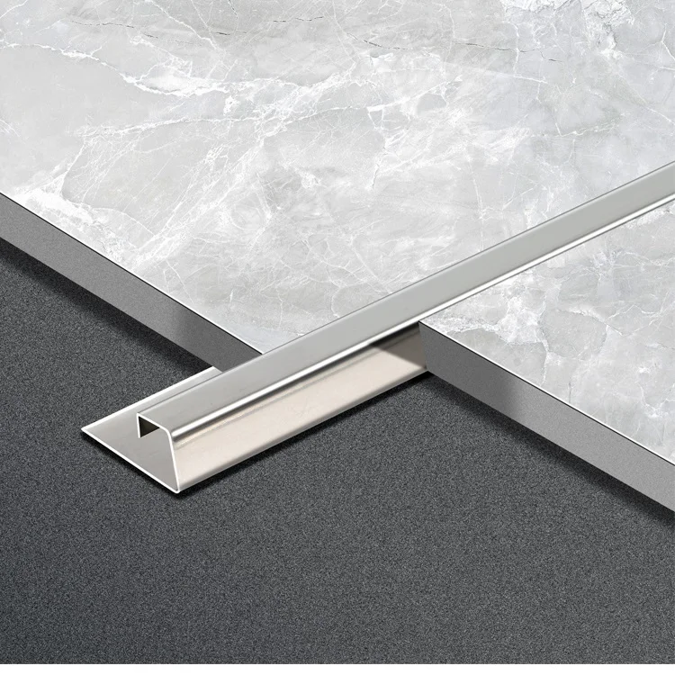 L Shape Stainless Steel Extrusion Profile With Polished Silver Finish for Tile Decoration Floor Tiles a Skirting Board