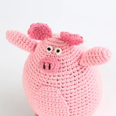 Creativity Cute Pink Pig Baby Animal Handmade Baby Crochet Knitting Toys Decorations